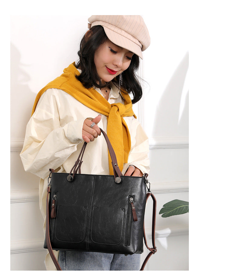 Bonvive | Women's Vintage Leather Shoulder Bag – Timeless Elegance and Style