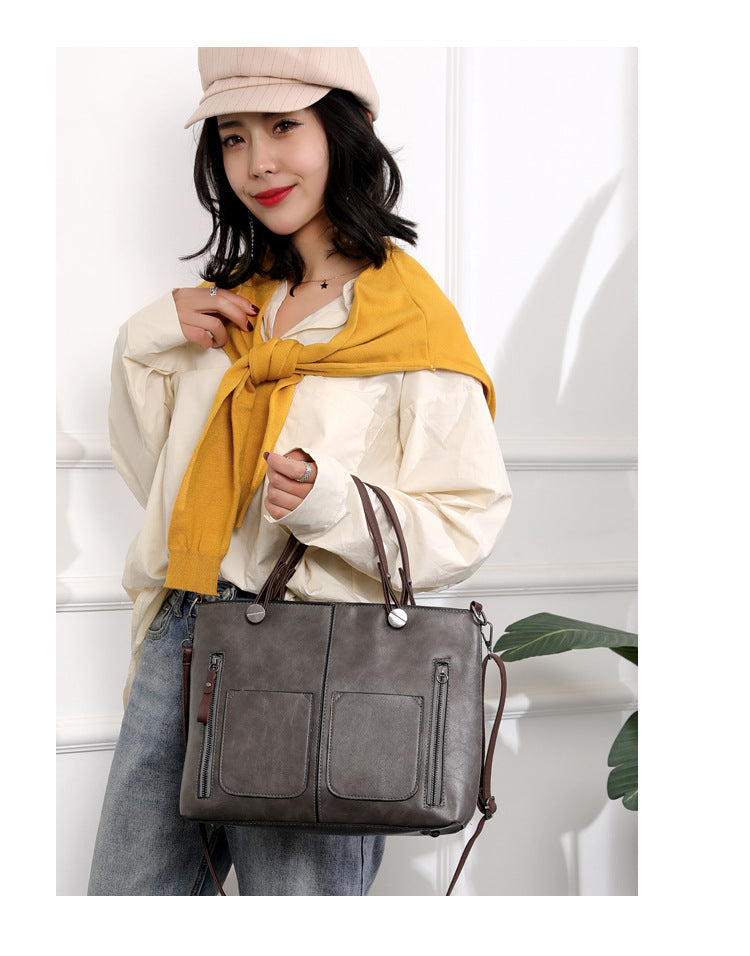 Bonvive | Women's Vintage Leather Shoulder Bag – Timeless Elegance and Style