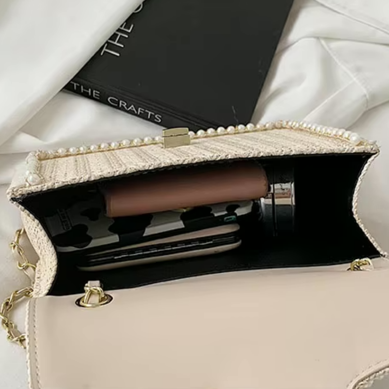 Bonvive | Trendy Boho Handbag – Decorated with Pearl Detail 