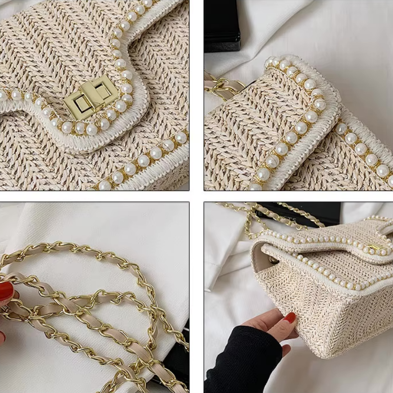 Bonvive | Trendy Boho Handbag – Decorated with Pearl Detail 