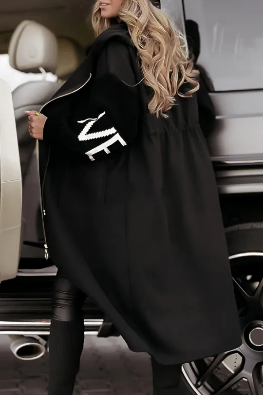 Bonvive | Women's Casual Hooded Jacket with Long Sleeves, Knitted Sleeves and Patchwork