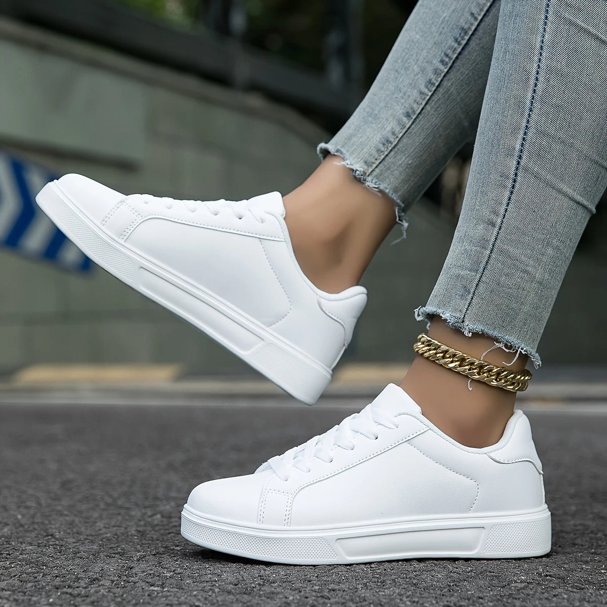 Bonvive | Women's Casual Shoes, Solid Color Low Top Sneakers with Anti-Slip