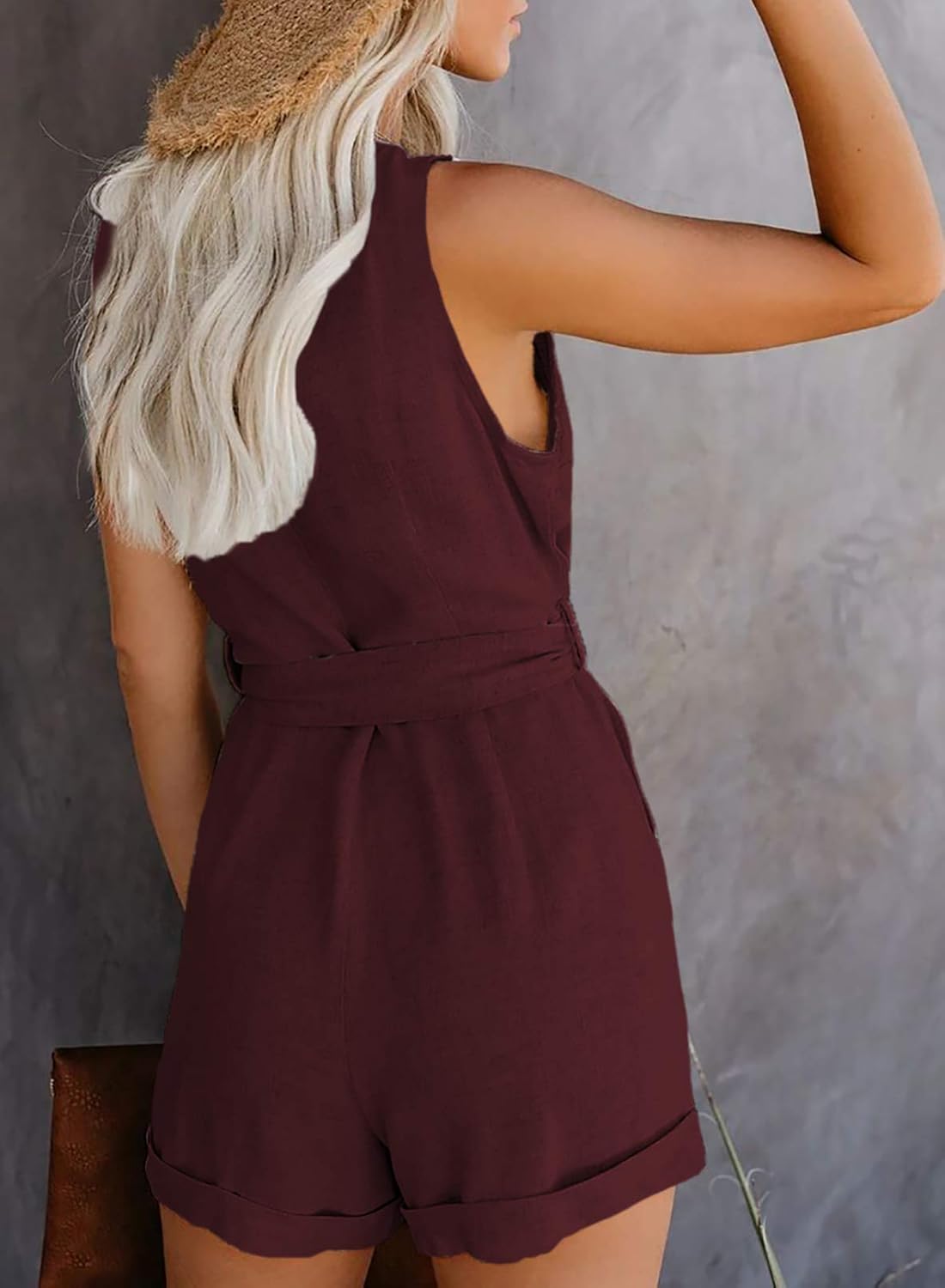 Women’s Summer Romper – Sleeveless, Round Neck, Ruffled, Casual & Comfortable