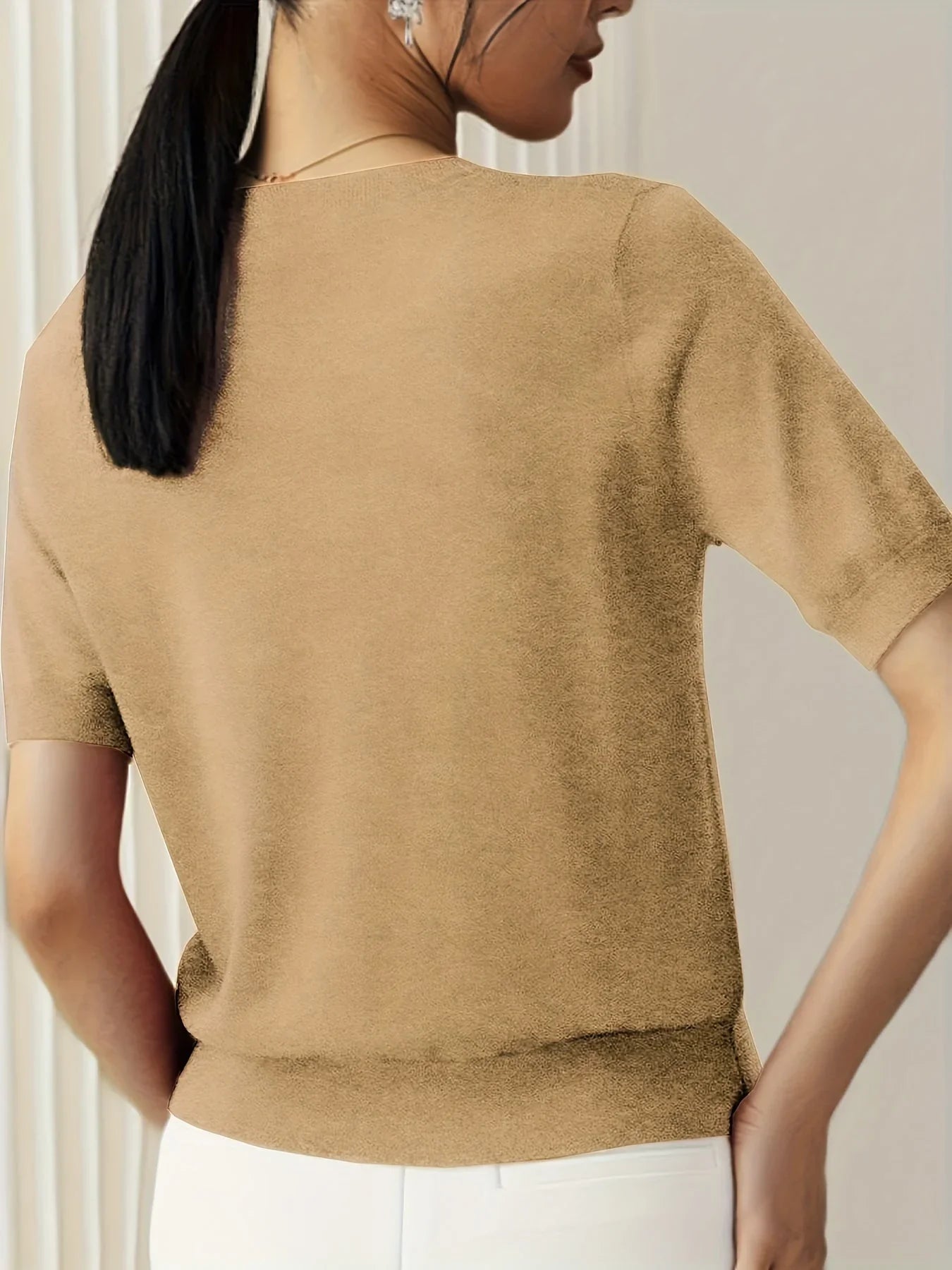 Bonvive | Casual Spring Sweater with Short Sleeves