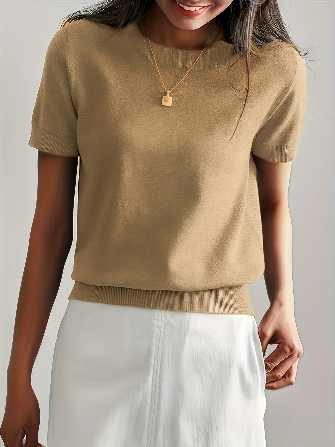 Bonvive | Casual Spring Sweater with Short Sleeves