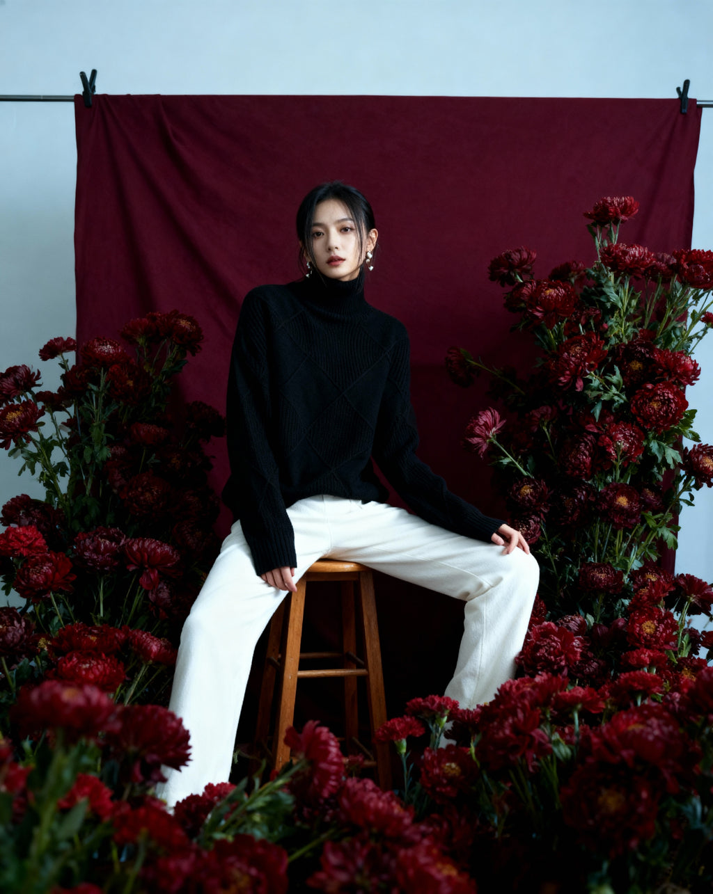 Warm Women's Knitted Sweater - Soft Turtleneck Pullover for Fall &amp; Winter