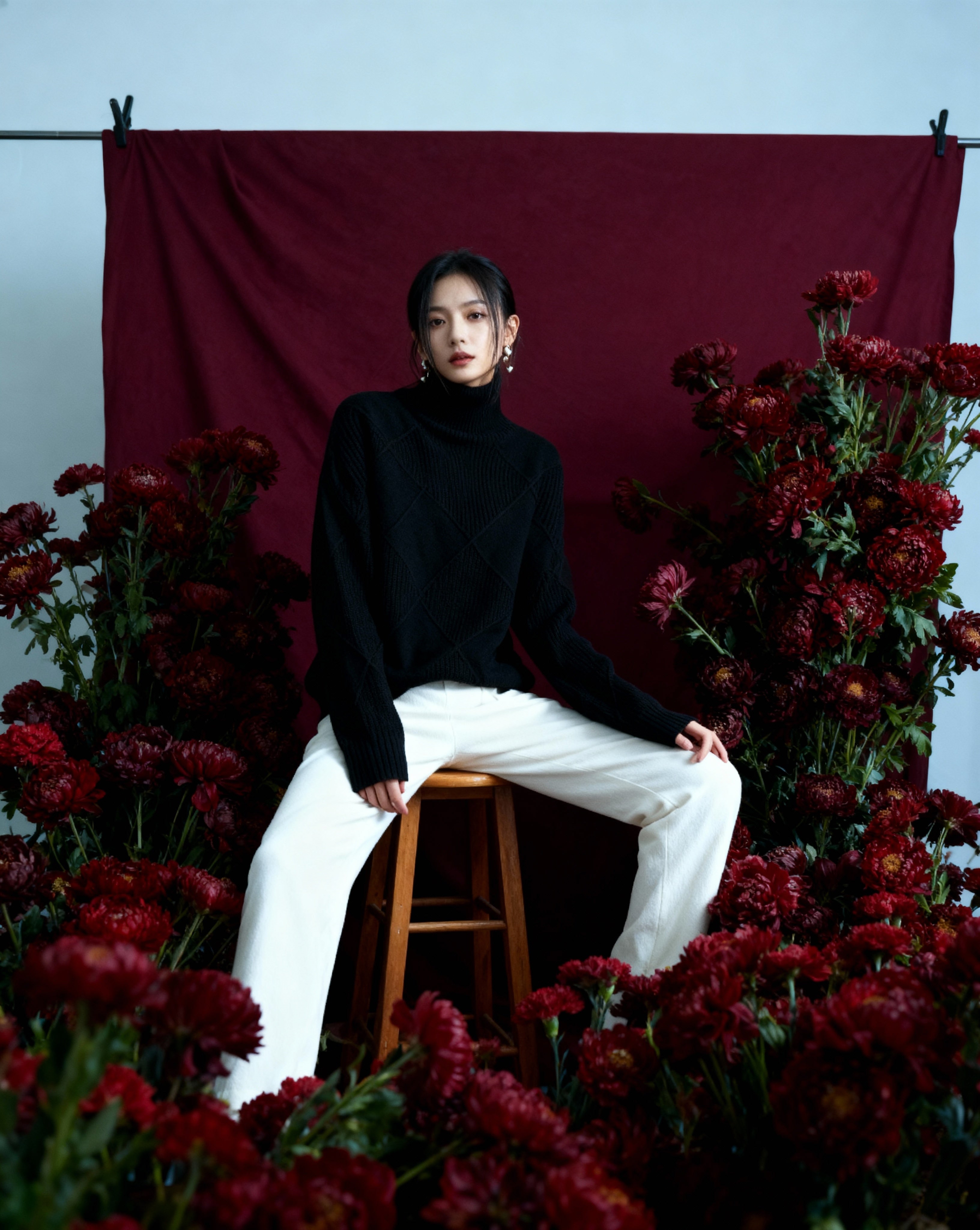 Warm Women's Knitted Sweater - Soft Turtleneck Pullover for Fall &amp; Winter