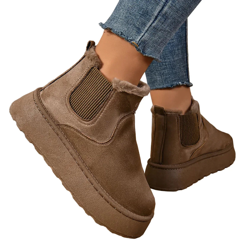 Bonvieve | Warm Winter Boots for Women – Fuzzy Lining, Anti-Slip Thick Sole