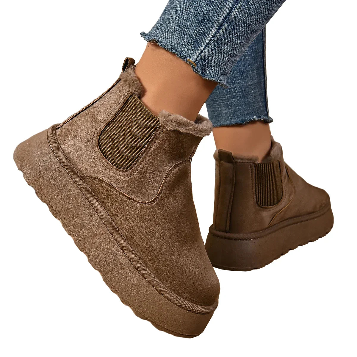 Bonvive | Warm Winter Boots, Fuzzy Lining, Non-Slip Thick Sole, For Women