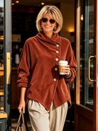 Eleanor™ | Corduroy Tunic with High Collar
