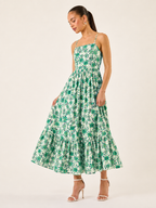 Elara Green Floral Maxi Dress