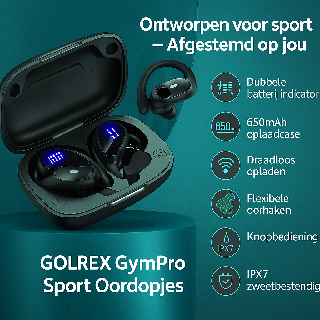 GOLREX GymPro Sports Earphones – Wireless, Comfortable &amp; Powerful Sound