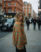 Warme Bloemen Fleece Sweater – Zachte Sherpa Pullover voor Dames