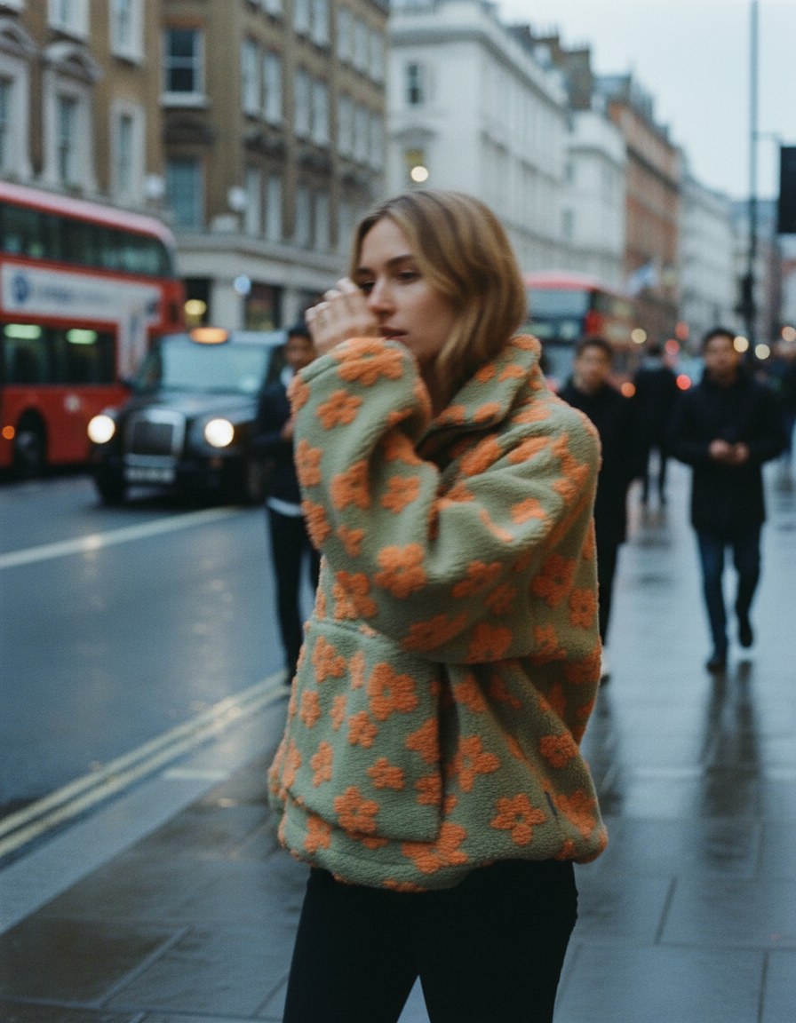 Warme Bloemen Fleece Sweater – Zachte Sherpa Pullover voor Dames