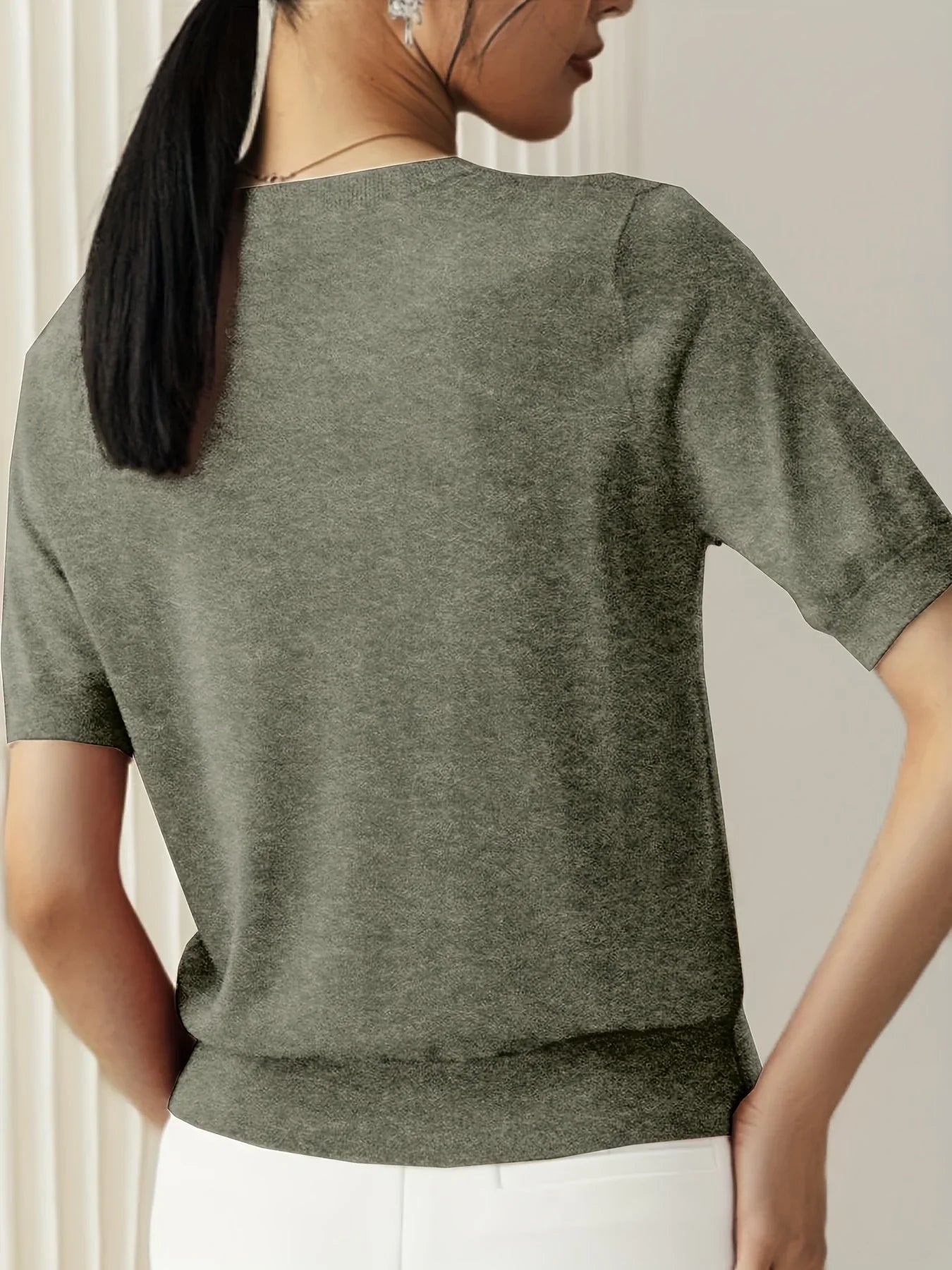 Bonvive | Casual Spring Sweater with Short Sleeves
