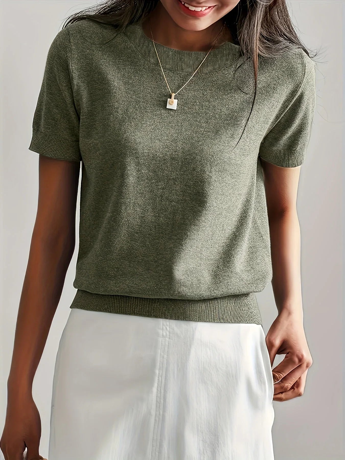 Bonvive | Casual Spring Sweater with Short Sleeves