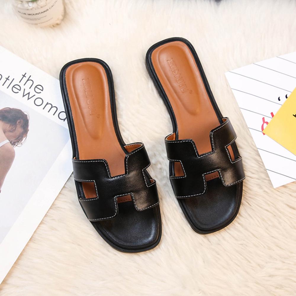 Bonvive | Chic Leather Slippers - Elegant and Comfortable for Any Occasion