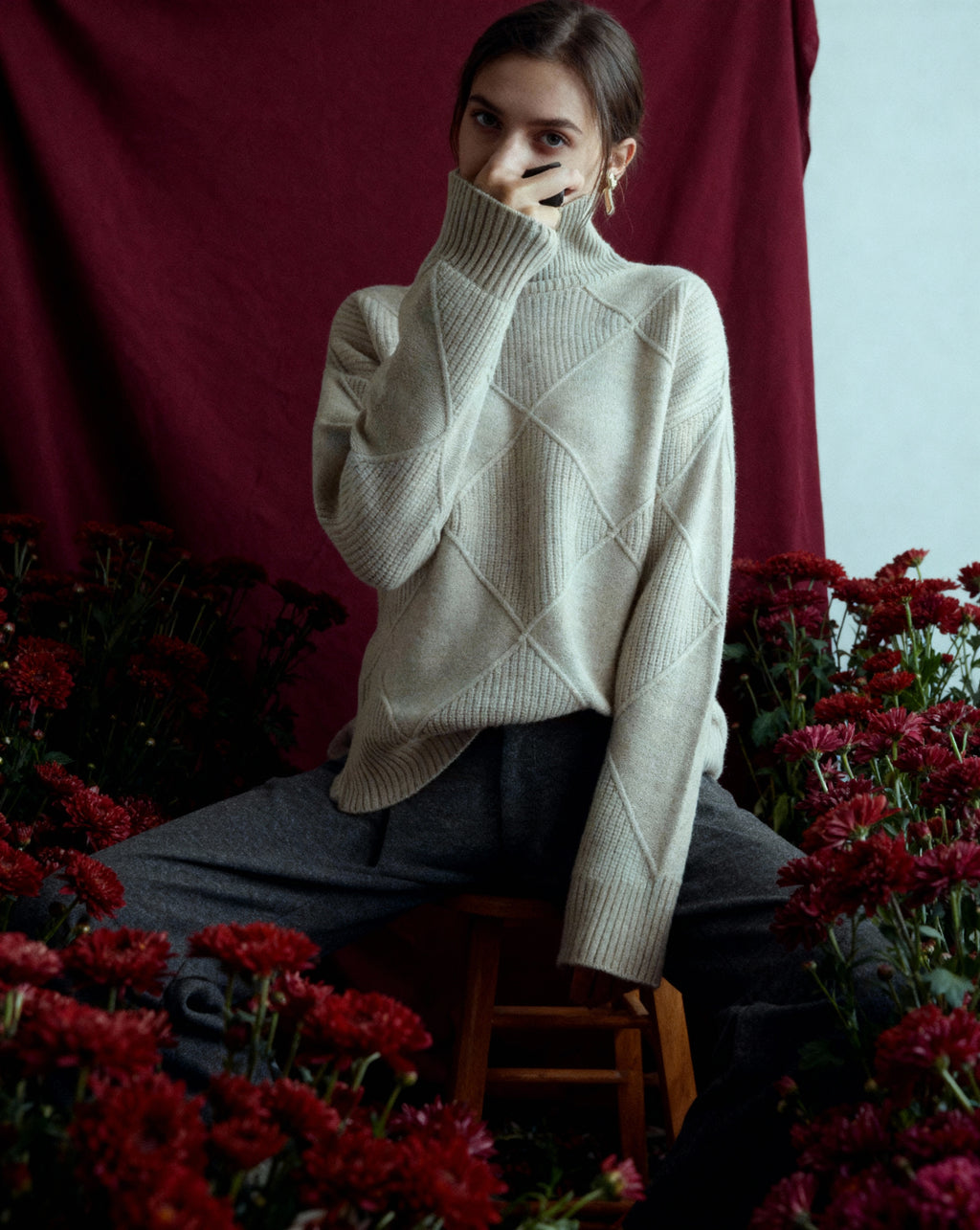 Warm Women's Knitted Sweater - Soft Turtleneck Pullover for Fall &amp; Winter