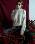 Warm Women's Knitted Sweater - Soft Turtleneck Pullover for Fall &amp; Winter