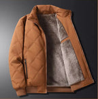 Men's Slim Fit Thickened Cotton Jacket with Fleece Lining