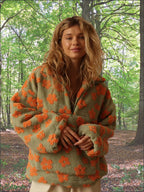 Warme Bloemen Fleece Sweater – Zachte Sherpa Pullover voor Dames