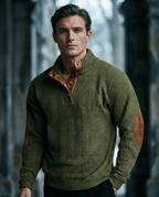 Men’s Corduroy Sweater – Casual Stand Collar Pullover with Long Sleeves