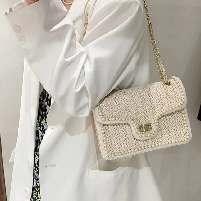 Bonvive | Trendy Boho Handbag – Decorated with Pearl Detail 