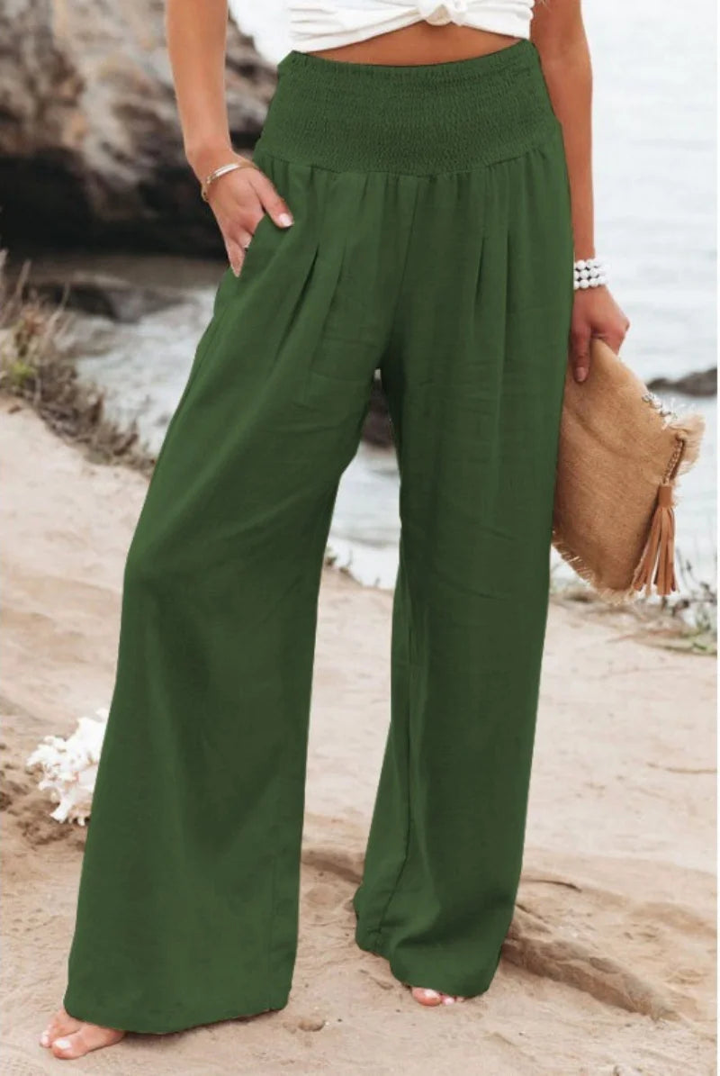 Elegant Linen-Look Trousers – Vintage & Comfortable