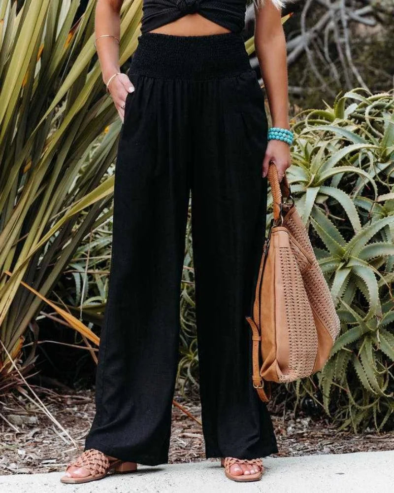 Elegant Linen-Look Trousers – Vintage & Comfortable