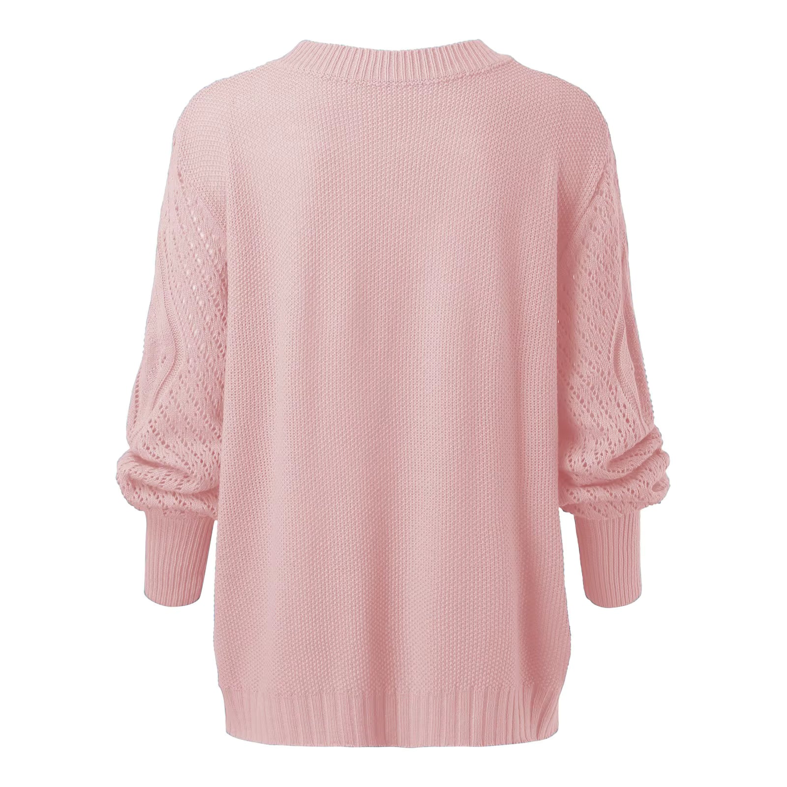 Women's Oversized Knitted Sweater – Warm Long Sleeves, Comfortable Loose Fit for Fall &amp; Winter