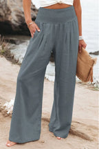 Elegant Linen-Look Trousers – Vintage & Comfortable