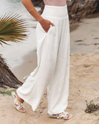 Elegant Linen-Look Trousers – Vintage & Comfortable
