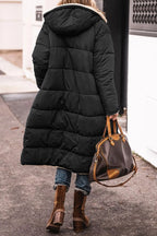 Stylish Reversible Women's Winter Coat - Long Padded Puffer Jacket with Hood, Warm and Elegant