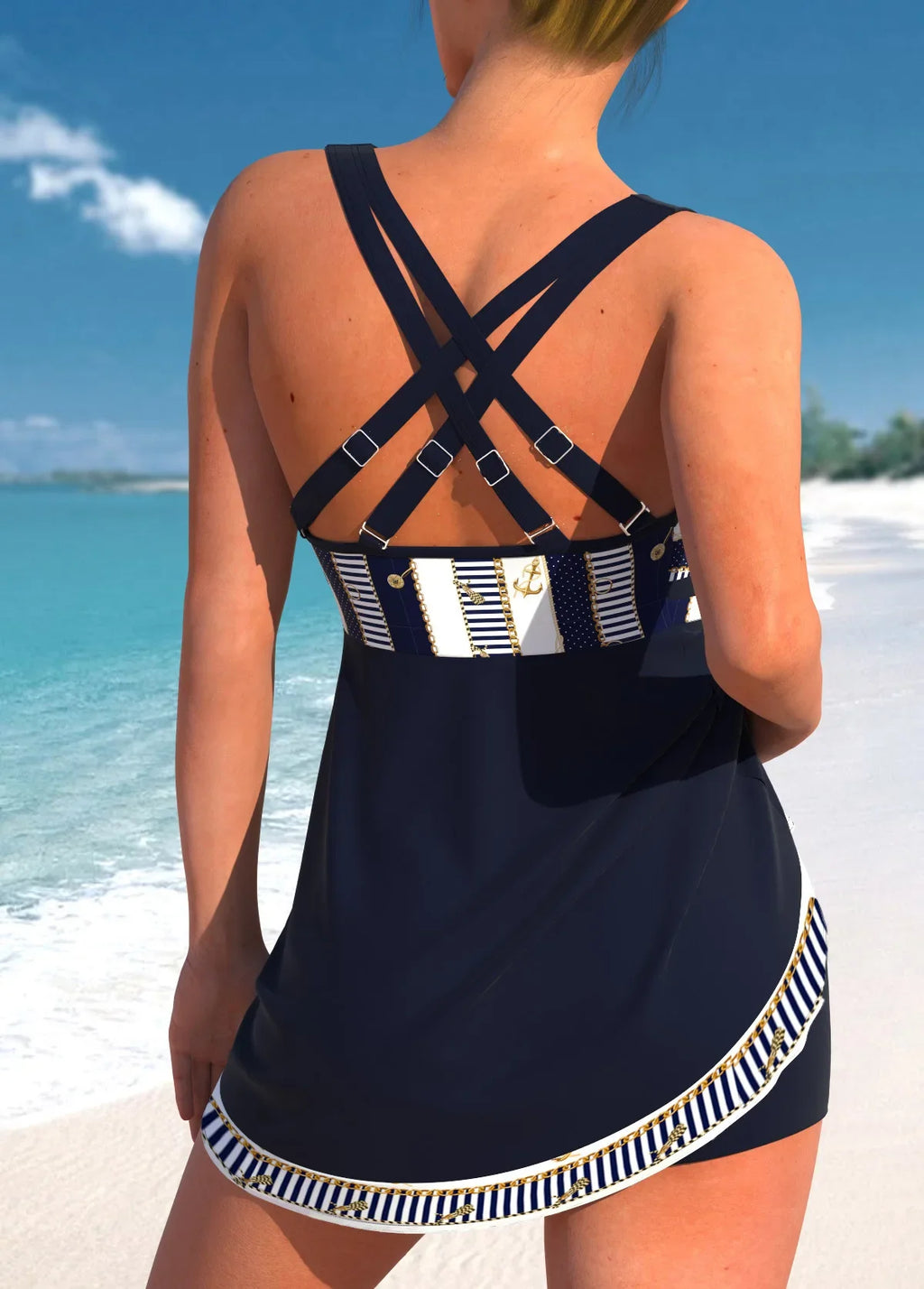 Bonvieve | Women’s Swimsuit – Sexy Backless Skirt Style with Shorts, Quick-Drying & Plus Size