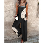 Bonvieve | Zomerse Dames Jumpsuit met Bloemenprint – Wijde Pijpen, Dikke Bandjes & Zakken