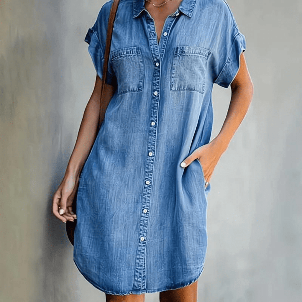 Bonvieve | Denimjurk met korte mouwen