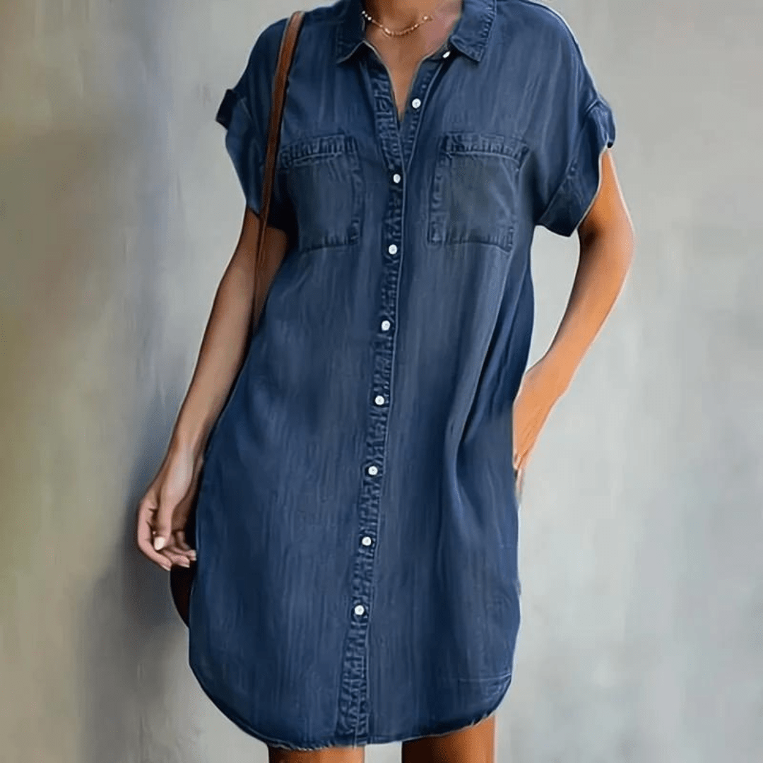 Bonvive | Short sleeve denim dress
