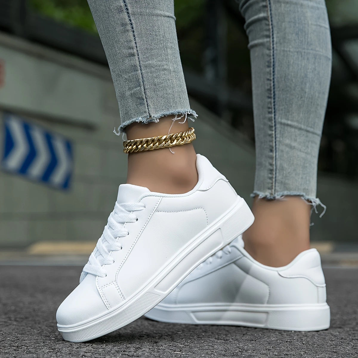 Bonvive | Women's Casual Shoes, Solid Color Low Top Sneakers with Anti-Slip