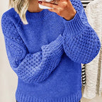 Women's Oversized Knitted Sweater – Warm Long Sleeves, Comfortable Loose Fit for Fall &amp; Winter