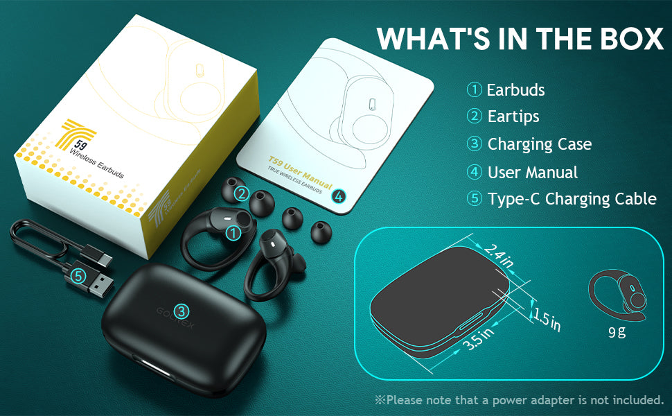 GOLREX GymPro Sports Earbuds – Wireless, Comfortable & Powerful Sound