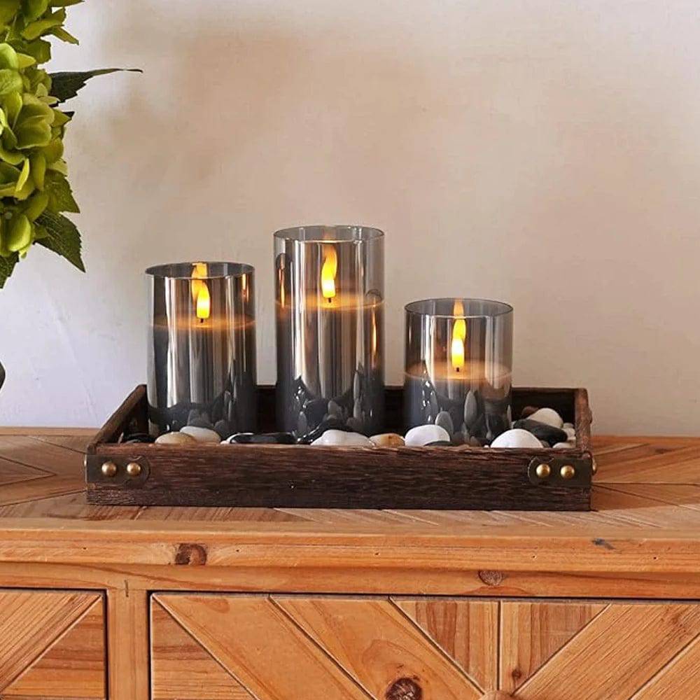 Bonvive | Realistic Flameless Candle Set - Atmospheric Lighting without Flame