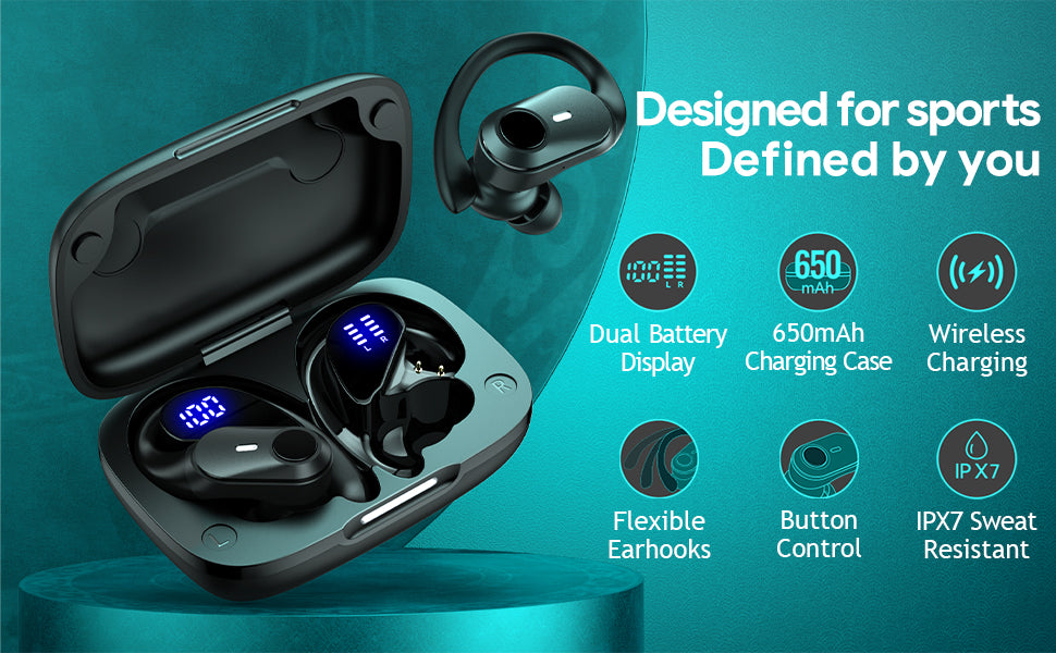 GOLREX GymPro Sports Earbuds – Wireless, Comfortable & Powerful Sound