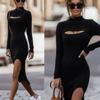 Bonvieve | Elegante Gebreide Jurk met Lange Mouwen – Stijlvol & Comfortabel