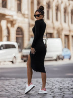 Bonvieve | Elegante Gebreide Jurk met Lange Mouwen – Stijlvol & Comfortabel