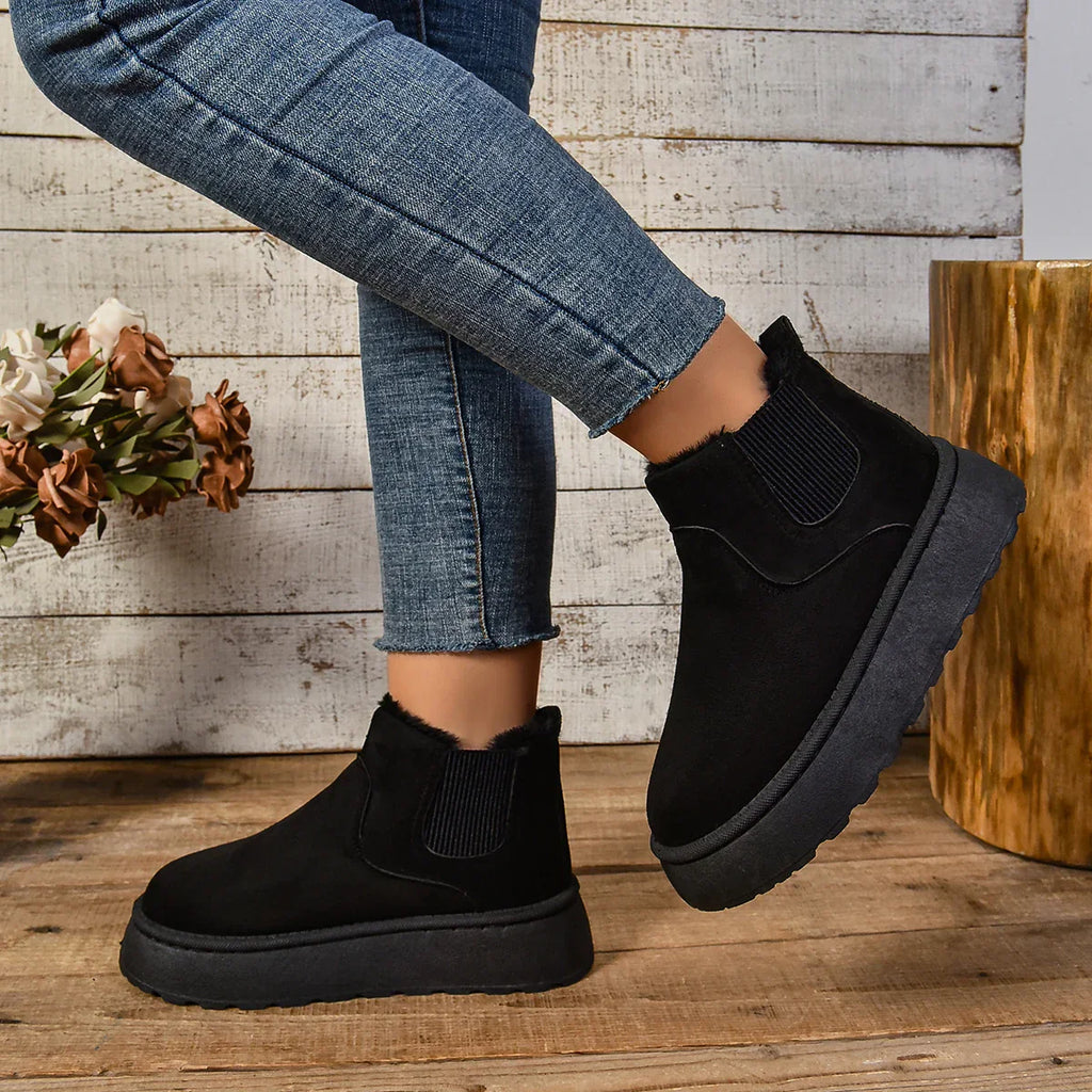 Bonvieve | Warm Winter Boots for Women – Fuzzy Lining, Anti-Slip Thick Sole
